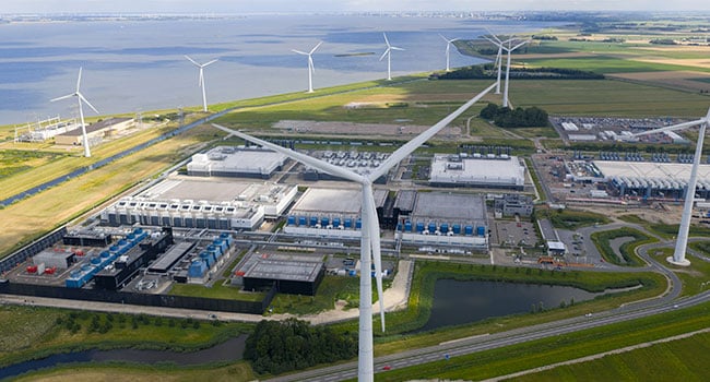 Datacenter och vindkraftverk
