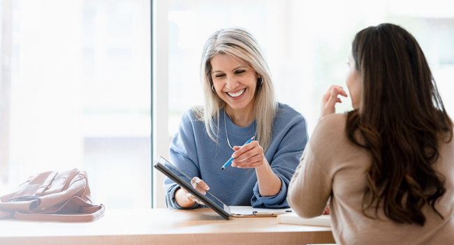 Women at a meeting